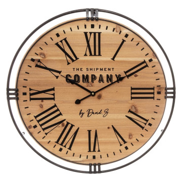 Horloge métal et bois D58 Colonial Atmosphera - Le Dépôt Bailleul