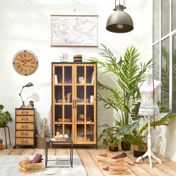 Horloge métal et bois D58 Colonial Atmosphera - Le Dépôt Bailleul