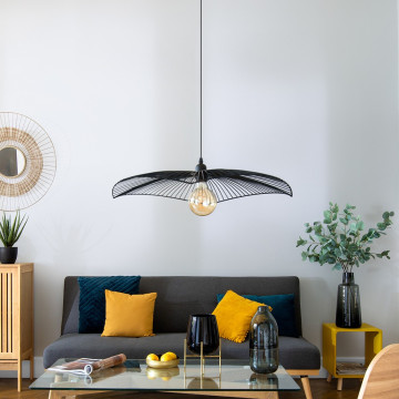 Suspension métal filaire Cuzco noir Atmosphera - Le Dépôt Bailleul