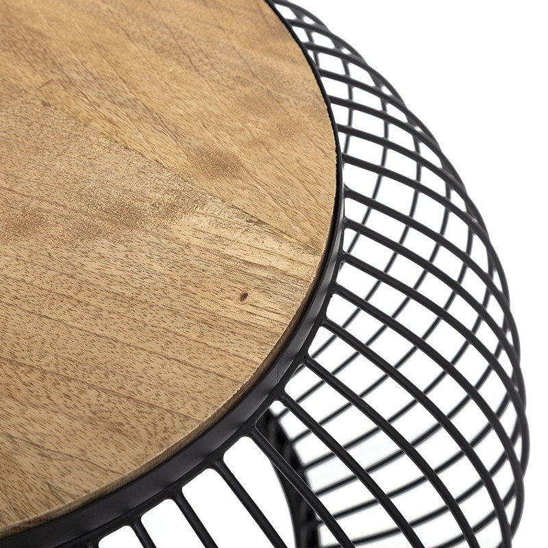 Table basse x2 en métal et bois de manguier Atmosphera Le Dépôt Bailleul