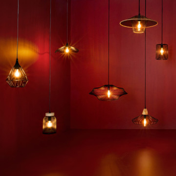 Suspension métal filaire noir D34 Galt Atmosphera - Le Dépôt Bailleul