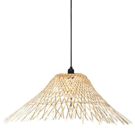 Lustre chapeau de paille bambou