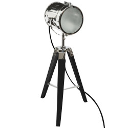 Lampe projecteur noir et chromé Ebor Atmosphera - Le Dépôt Bailleul