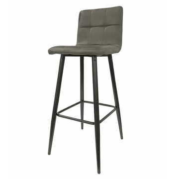 Tabouret de bar gris pieds métal noir - Le Dépôt Bailleul