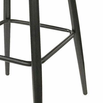 Tabouret de bar gris pieds métal noir - Le Dépôt Bailleul