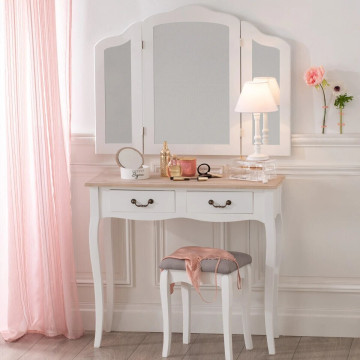 Console Chrysa blanc et naturel Atmosphera - Le Dépôt Bailleul