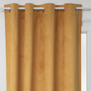 Rideau occultant velours Otto ocre 140x260 Atmosphera - Le dépôt Bailleul