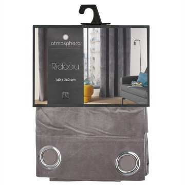 Rideau gris foncé Lilou 140x260 Atmosphera - Le Dépôt Bailleul