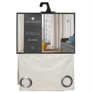 Rideau ivoire Lilou 140x260 Atmosphera -  Le Dépôt Bailleul