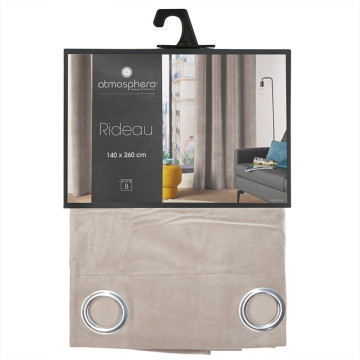 Rideau taupe Lilou 140x260 Atmosphera -  Le Dépôt Bailleul