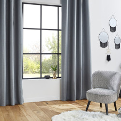 Rideau occultant chevron gris foncé 140x260 Atmosphera - Le Dépôt Bailleul