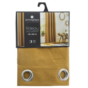 Rideau occultant ocre Elena 140x260 Atmosphera - Le Dépôt Bailleul