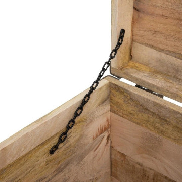 Malle pouf vintage en bois Atmosphera - Le Dépôt Bailleul