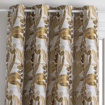 Rideau jacquard Bejuco 140x260 ocre Atmosphera - Le Dépôt Bailleul