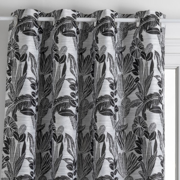 Rideau jacquard Bejuco 140x260 noir Atmosphera - Le Dépôt Bailleul