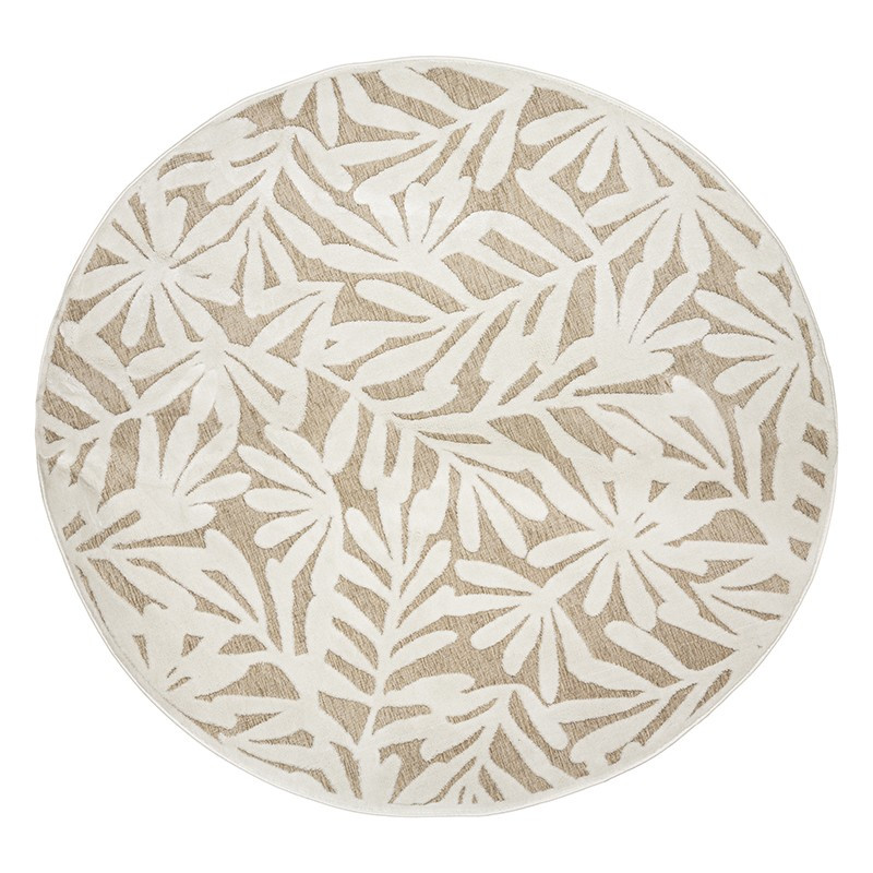 Tapis rond relief feuilles D160 Atmosphera