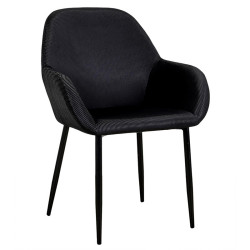 Fauteuil velours côtelé Giulia noir  - Le Dépôt Bailleul