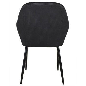 Fauteuil velours côtelé Giulia noir  - Le Dépôt Bailleul