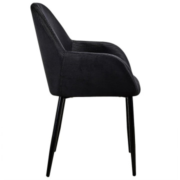 Fauteuil velours côtelé Giulia noir  - Le Dépôt Bailleul