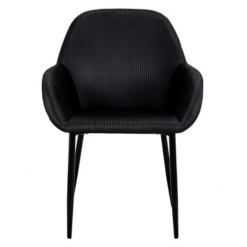 Fauteuil velours côtelé Giulia noir  - Le Dépôt Bailleul