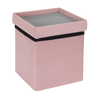 Coffre pouf pliable rose...