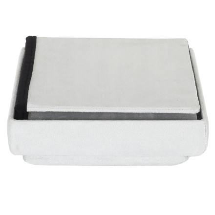 Coffre pouf pliable gris compatible briques - Le Dépôt Bailleul