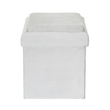 Coffre pouf pliable gris compatible briques - Le Dépôt Bailleul