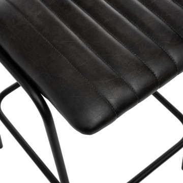 Tabouret de bar en cuir noir Dario Atmosphera - Le Dépôt Bailleul
