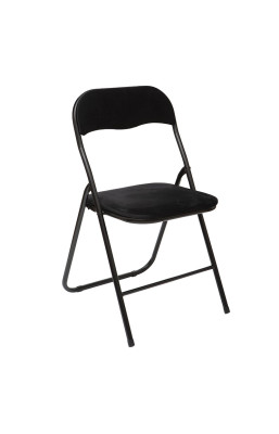 Chaise pliante velours noir...