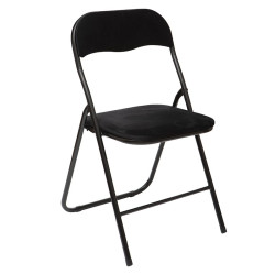Chaise pliante velours noir 5five - Le Dépôt Bailleul