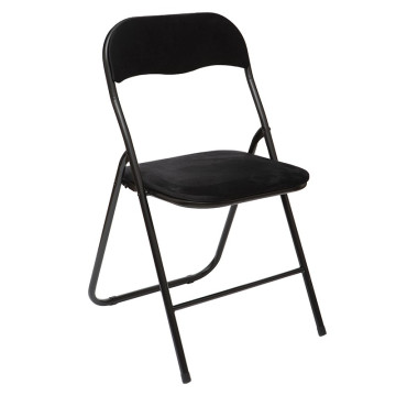 Chaise pliante velours noir 5five - Le Dépôt Bailleul
