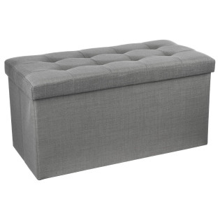 Pouf pliant double gris...