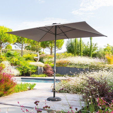 Parasol mat central 2x3 m Loompa ardoise Hespéride - Le Dépôt Bailleul