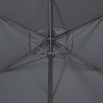 Parasol mat central 2x3 m Loompa ardoise Hespéride - Le Dépôt Bailleul