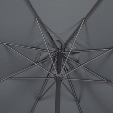 Parasol mat central rond 3m Loompa ardoise Hespéride - Le Dépôt Bailleul