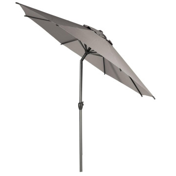 Parasol mat central rond 3m Loompa taupe Hespéride - Le Dépôt Bailleul