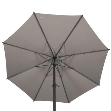 Parasol mat central rond 3m Loompa taupe Hespéride - Le Dépôt Bailleul