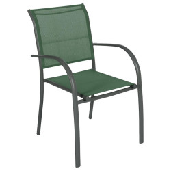 Fauteuil empilable Piazza Hespéride olive/graphite - Le Dépôt Bailleul