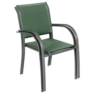 Fauteuil empilable Piazza Hespéride olive/graphite - Le Dépôt Bailleul