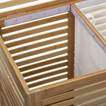 Panier à linge double en bambou Sicela 5five - Le dépôt Bailleul
