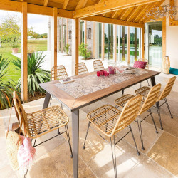 Table de jardin 8 places mosaïque Lambada Hespéride - Le Dépôt Bailleul