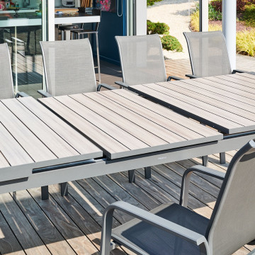 Table extensible 10p Evasion seigle et graphite Hespéride - Le Dépôt Bailleul