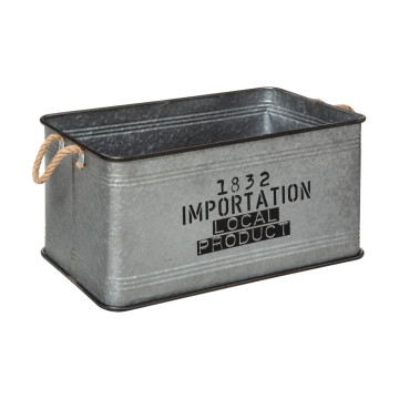 Lot de 3 malles métal gris plateau bois Atmosphera - Le Dépôt Bailleul