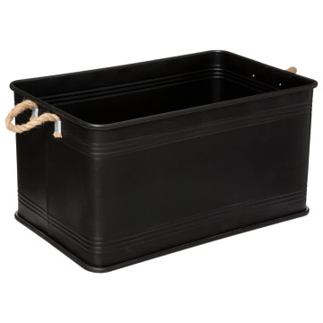 Lot de 3 malles métal noir plateau bois Atmosphera - Le Dépôt Bailleul