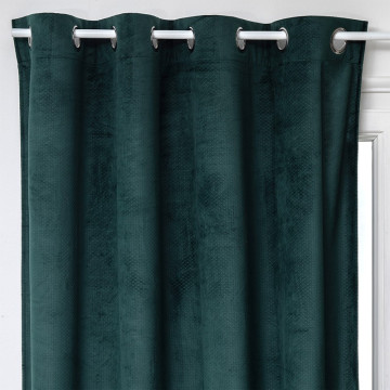 Rideau occultant velours Otto vert cèdre 140x260 Atmosphera - Le dépôt Bailleul