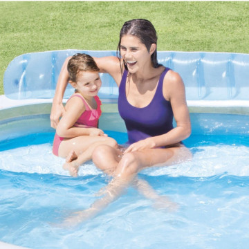 Piscine familiale avec banquette intégrée Intex - Le Dépôt Bailleul