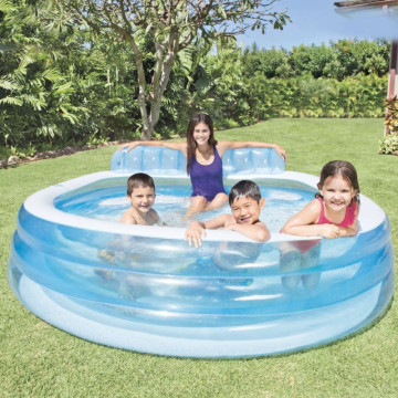 Piscine familiale avec banquette intégrée Intex - Le Dépôt Bailleul