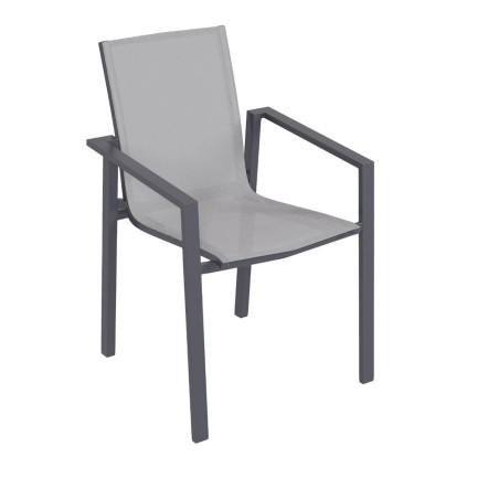 Fauteuil extérieur Unione galet et graphite Hespéride