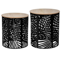Lot de 2 tables basses Feuille noir Atmosphera - Le Dépôt Bailleul