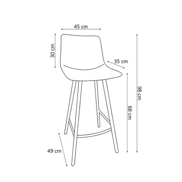 Tabouret de bar Ozan PU cognac  - Le Dépôt Bailleul